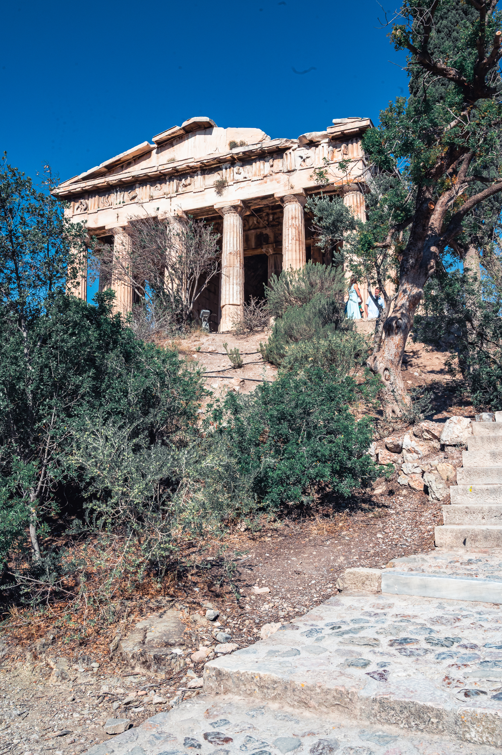 Temple of Hephaestus, atop the Agoraios Kolonos hill. Temple of Hephaestus, atop the Agoraios Kolonos hill.